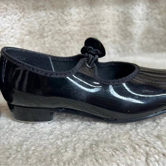 Spotlight Payless Toddler Girls Black Patent MaryJane Tap Dance Shoes Metal 10M - Picture 6 of 10